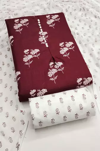 Printed Pure Cotton Unstitched Dress Material