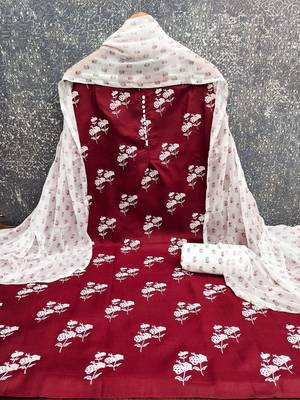 Printed Pure Cotton Unstitched Dress Material 2