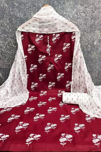 Printed Pure Cotton Unstitched Dress Material