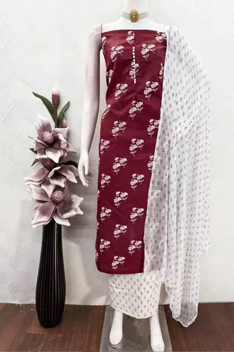 Printed Pure Cotton Unstitched Dress Material