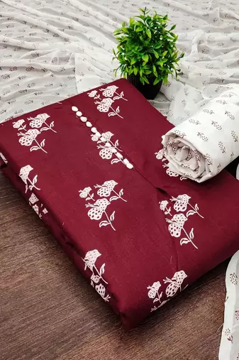 Printed Pure Cotton Unstitched Dress Material