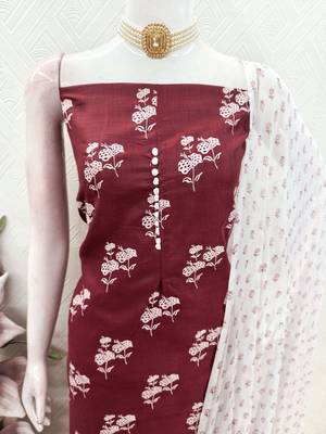 Printed Pure Cotton Unstitched Dress Material 5