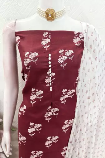 Printed Pure Cotton Unstitched Dress Material