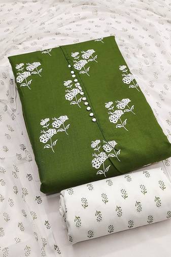 Printed Pure Cotton Unstitched Dress Material