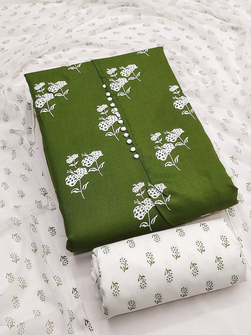 Printed Pure Cotton Unstitched Dress Material