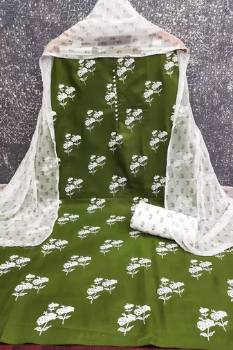 Printed Pure Cotton Unstitched Dress Material