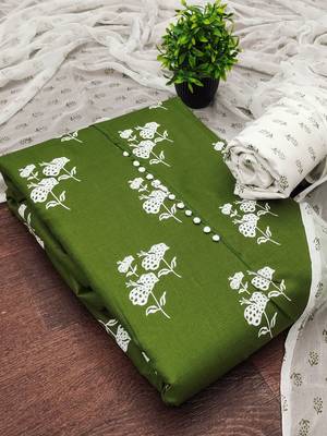 Printed Pure Cotton Unstitched Dress Material 4