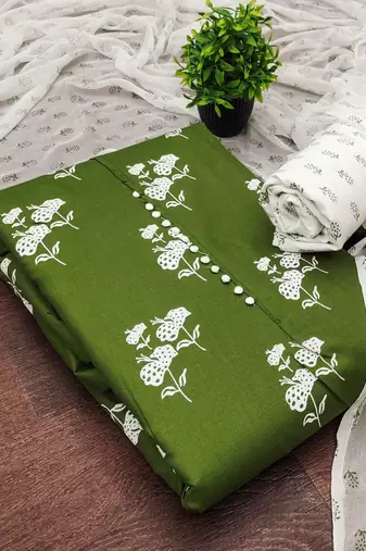 Printed Pure Cotton Unstitched Dress Material