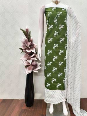 Printed Pure Cotton Unstitched Dress Material 5