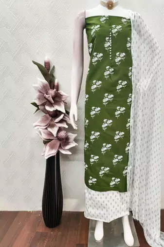 Printed Pure Cotton Unstitched Dress Material