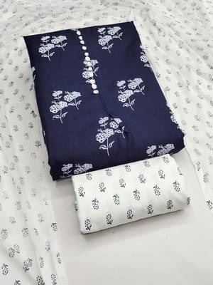 Printed Pure Cotton Unstitched Dress Material 1