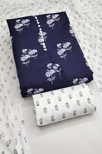 Printed Pure Cotton Unstitched Dress Material
