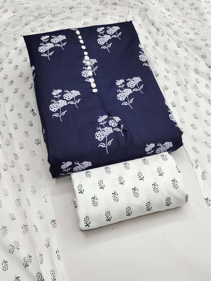 Printed Pure Cotton Unstitched Dress Material