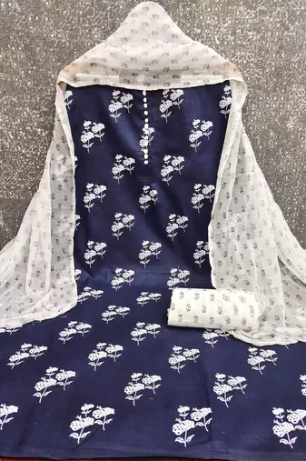 Printed Pure Cotton Unstitched Dress Material