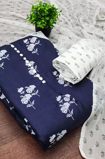 Printed Pure Cotton Unstitched Dress Material