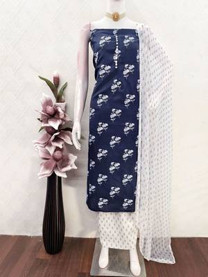 Printed Pure Cotton Unstitched Dress Material 5