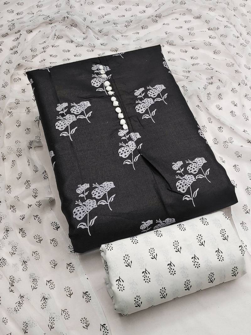 Printed Pure Cotton Unstitched Dress Material