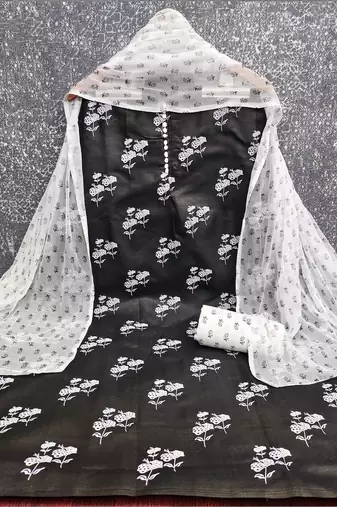 Printed Pure Cotton Unstitched Dress Material