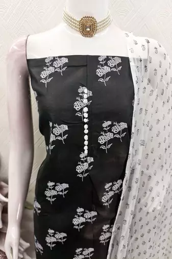 Printed Pure Cotton Unstitched Dress Material