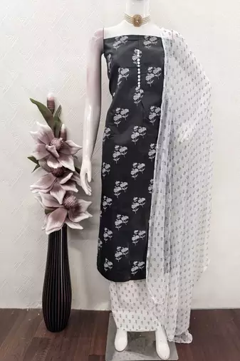Printed Pure Cotton Unstitched Dress Material