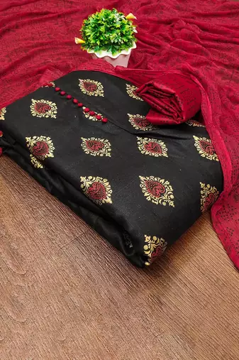 Floral Printed Unstitched Dress Material
