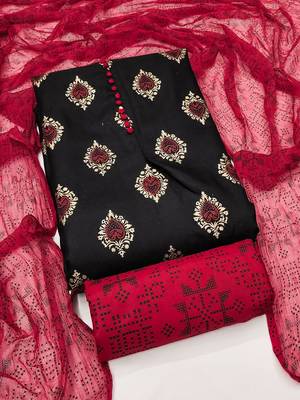 Floral Printed Unstitched Dress Material 2