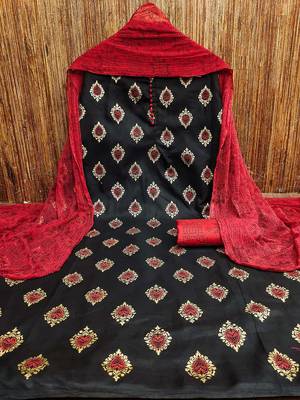Floral Printed Unstitched Dress Material 3