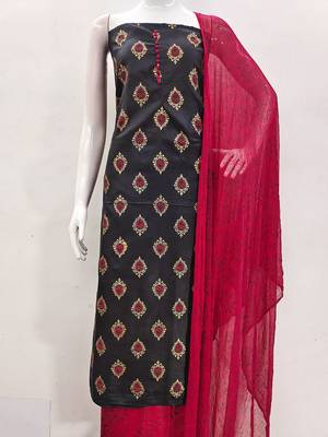 Floral Printed Unstitched Dress Material 4