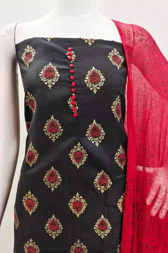 Floral Printed Unstitched Dress Material