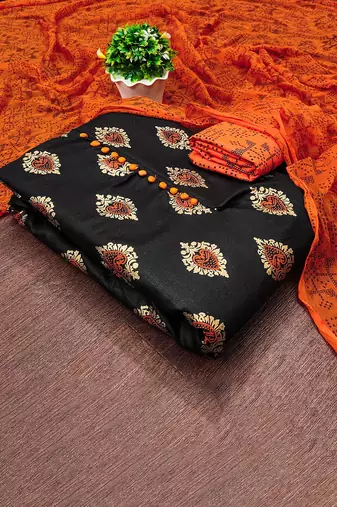 Ethnic Motifs Printed Unstitched Dress Material