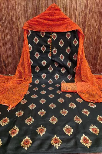 Ethnic Motifs Printed Unstitched Dress Material