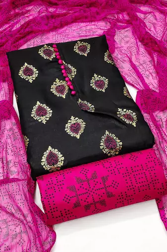 Floral Embroidered Unstitched Dress Material