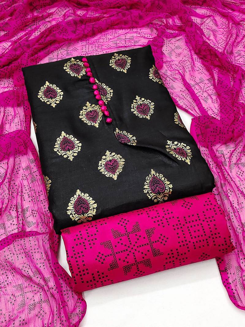 Floral Embroidered Unstitched Dress Material