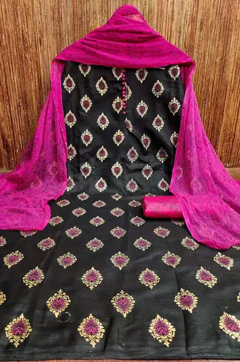 Floral Embroidered Unstitched Dress Material