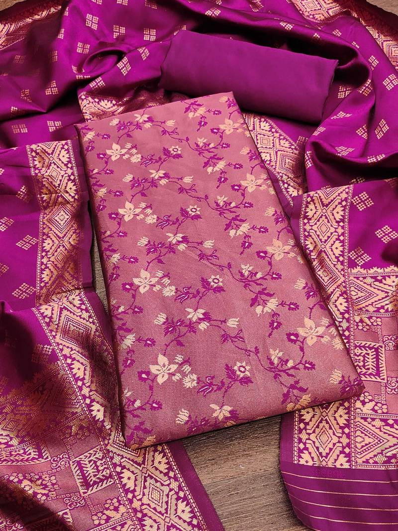 Embellished Unstitched Dress Material