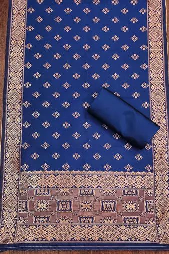 Floral Woven Design Jacquard Silk Zari Unstitched Dress Material
