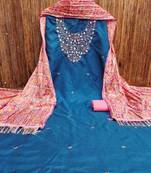 Floral Embroidered Sequinned Unstitched Dress Material