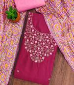 Embroidered Sequinned Cotton Unstitched Dress Material
