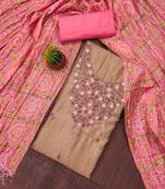 Floral Embroidered Sequinned Unstitched Dress Material