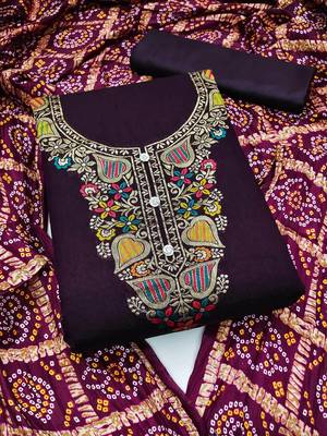 Embellished Unstitched Dress Material 1