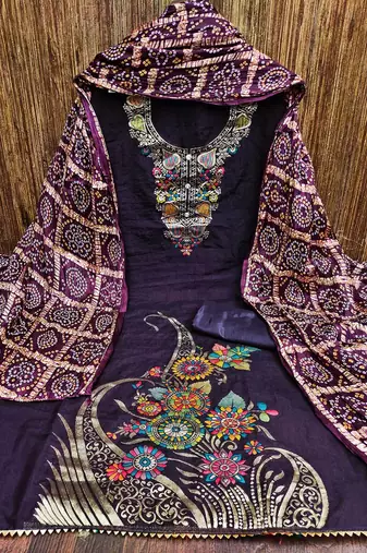 Embellished Unstitched Dress Material