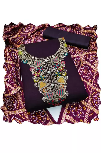 Embellished Unstitched Dress Material