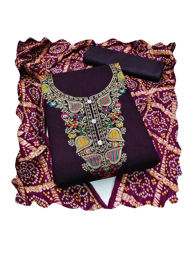 Embellished Unstitched Dress Material