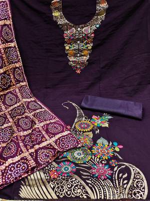 Embellished Unstitched Dress Material 4