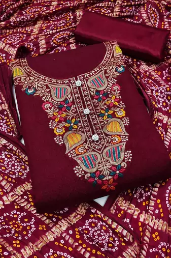 Embellished Unstitched Dress Material