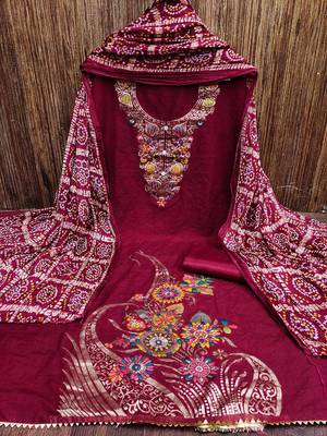 Embellished Unstitched Dress Material 2