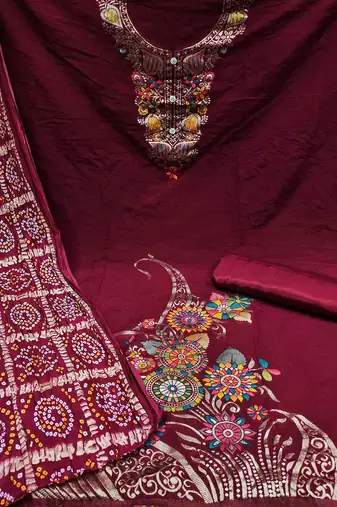 Embellished Unstitched Dress Material