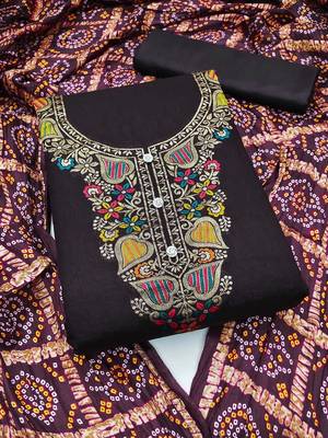 Floral Banarasi Jacquard Woven Design Unstitched Dress Material 1