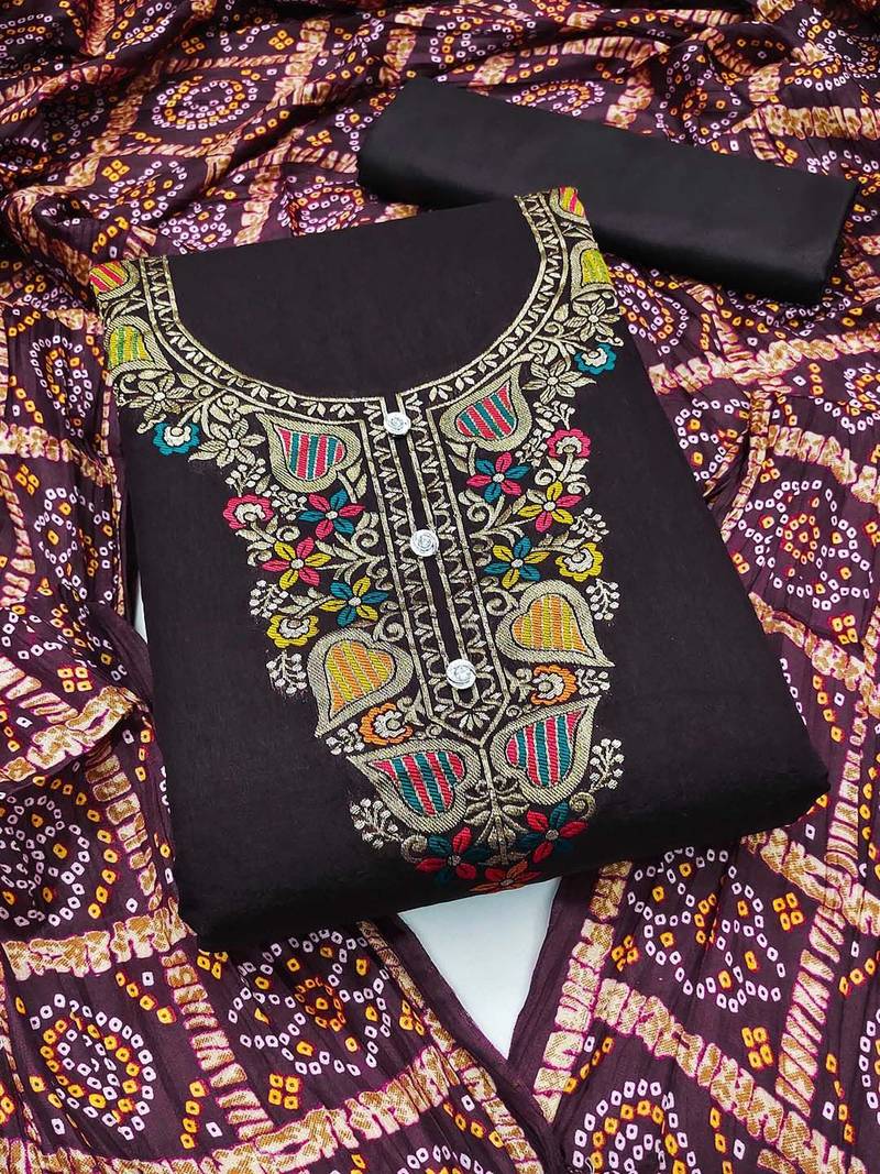 Floral Banarasi Jacquard Woven Design Unstitched Dress Material