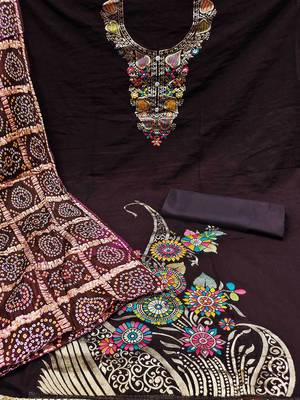 Floral Banarasi Jacquard Woven Design Unstitched Dress Material 3